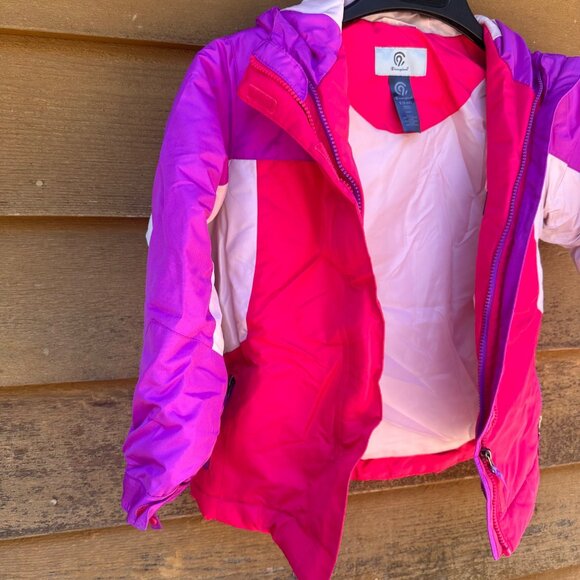 Champion Girls Hooded Insulated Jacket S (6-6X) Pink & Purple Polyester Shell Li - Picture 5 of 9